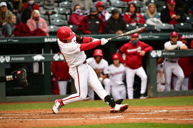 Charlie Welch hit one of Arkansas' four home runs Friday against SEMO.