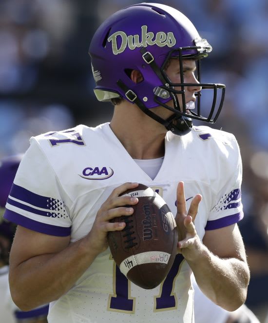 JMU quarterback Bryan Schor leads the country in completion percentage. 