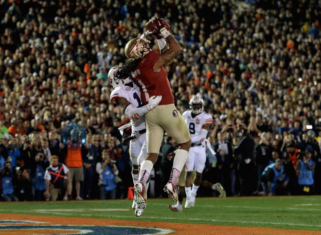 Kelvin Benjamin caps off FSU's come-from-behind victory to claim the 2013 national championship.
