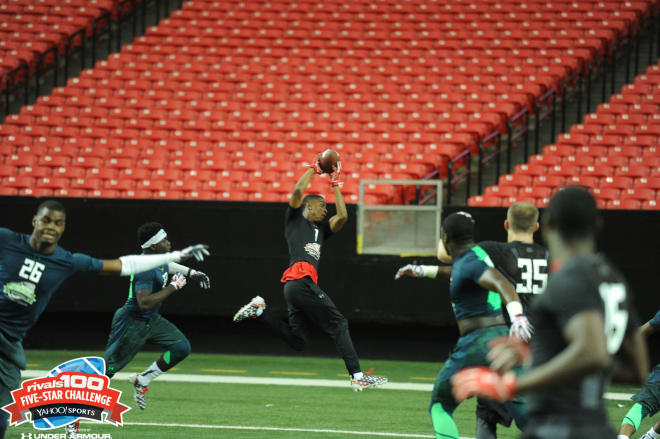 Calvin goes up to catch a touchdown in the 7v7 tournament at the Five-Star Challenge
