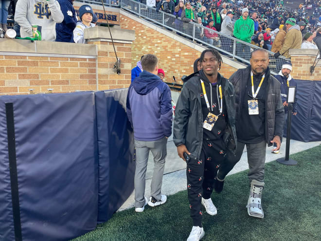 2024 four-star wide receiver Jeremiah McClellan visited Notre Dame for the third time on Saturday. 