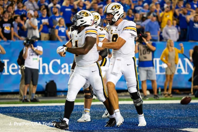 Missouri should hope to get running back Tyler Badie (1) and quarterback Connor Bazelak (8) some rest against Southeast Missouri this week.