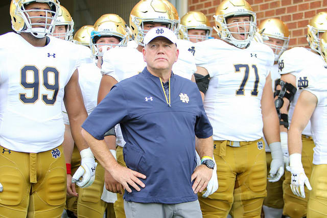 Notre Dame football head coach Brian Kelly