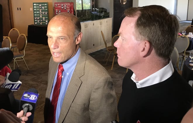 Nebraska athletic director Shawn Eichorst and head football coach Mike Riley kicked off their 2017 "Huskers Tour" in Lincoln on Monday afternoon.