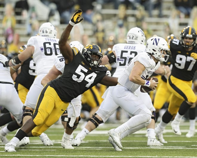 Daviyon Nixon has been a force on defense this season. (Photo from Iowa athletics)