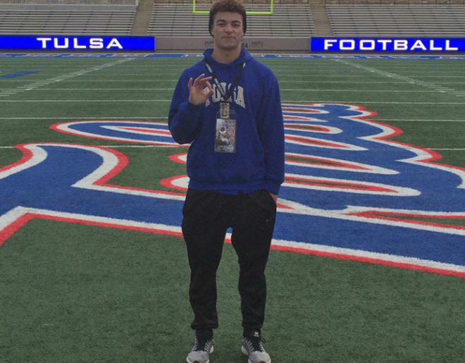 Forney (TX) QB Luke Skipper during his official visit to Tulsa