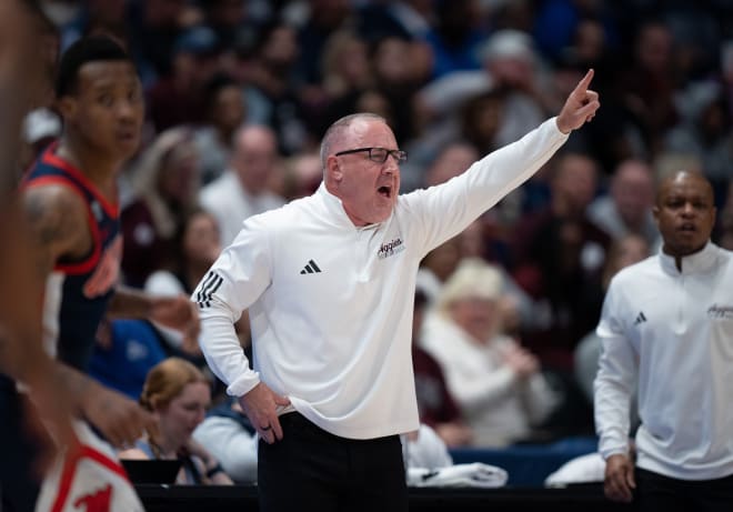 Buzz Williams led Texas A&M to an 80-71 win over Ole Miss on Thursday in Nashville. 