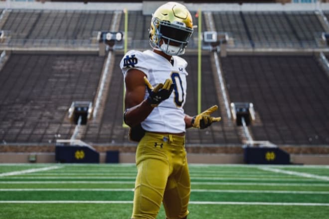 Ivan Taylor said Notre Dame made a strong impression on his Pittsburgh game-day visit. Taylor is a four-star safety target in the 2025 recruiting class.