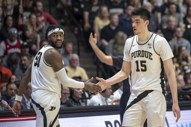 Purdue's Trevion Williams and Zach Edey