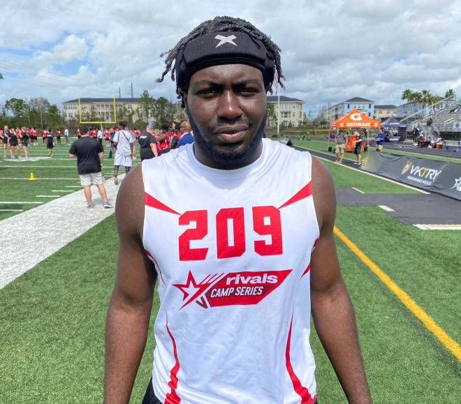 Four-star DE Tunmise Adeleye was a standout at the Rivals Camp in Orlando.