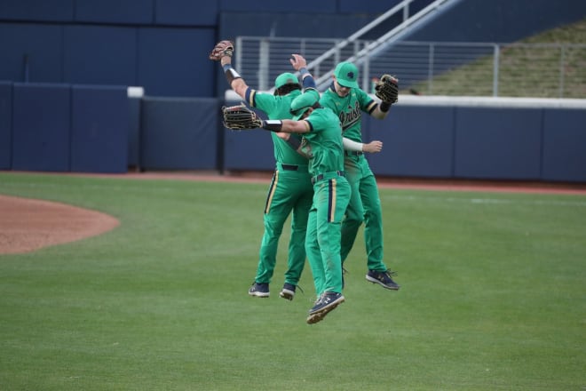 notre dame baseball green uniforms