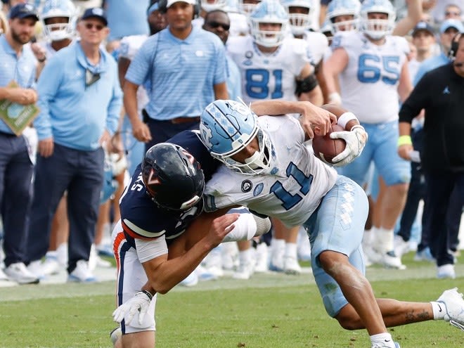 Josh Downs has 15 receptions against Virginia on Saturday.