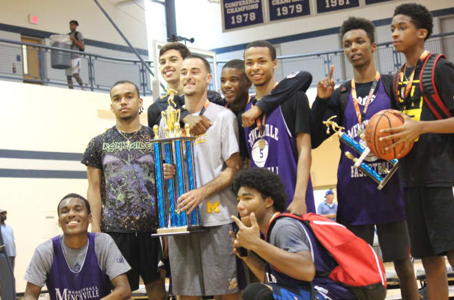 Menchville's players after winning the Silver Bracket at Va. Wesleyan's Team Camp last summer