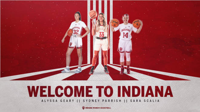 Indiana women's basketball announces the additions of Alyssa Geary, Sydney Parrish and Sara Scalia. (IUAthletics)