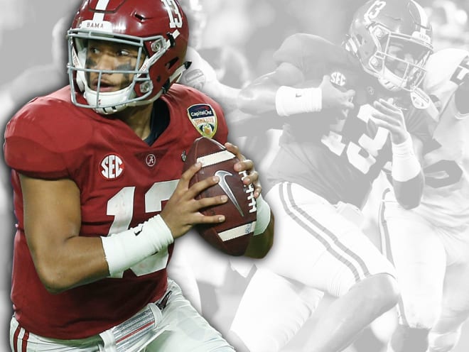 August 31, 2019: Alabama quarterback Tua Tagovailoa gets ready to