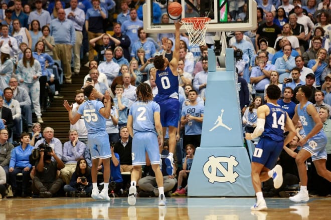 A last-second tip in by Duke's Wendell Moore ended UNC's near-outstanding night.