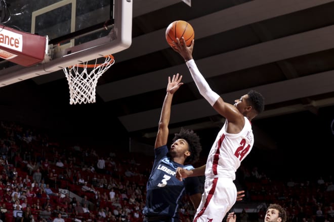 Alabama forward Brandon Miller makes a layup against Liberty. Photo | Alabama Athletics 