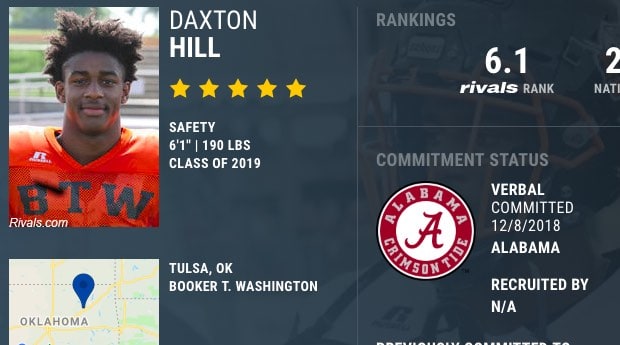 No. 1 safety Daxton Hill flips from Michigan to Alabama