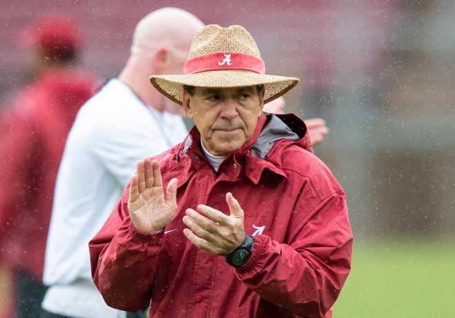 Alabama head coach Nick Saban as Alabama practices on the Stanford campus in Stanford, Ca., on Saturday January 5, 2019. Photo | Mickey Welsh / Advertiser