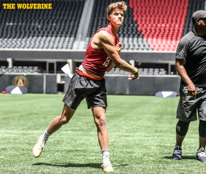 Four-star pro-style quarterback J.J. McCarthy impressed the quarterback coaches in Atlanta.