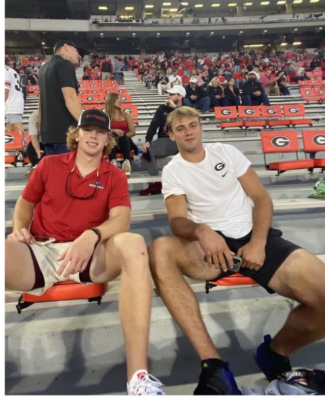 Bowers (R) at the start of his friendship with Brock Vandagriff. The two bought tickets and attended Georgia's 27-6 win over Auburn on Oct. 3, 2020. Photo courtesy DeAnna Bowers.