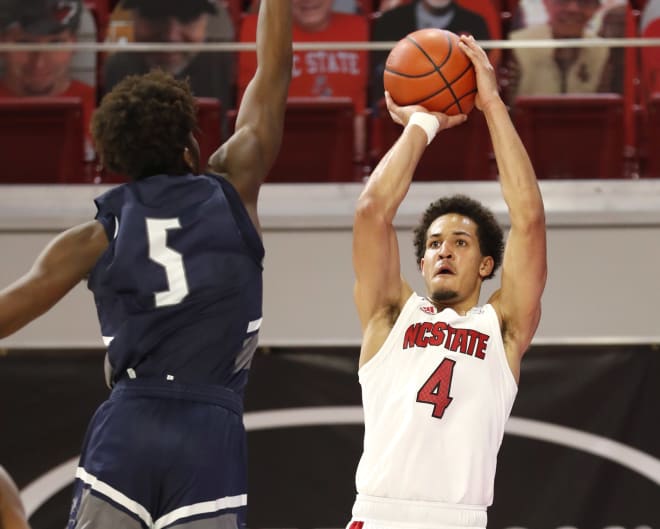 NC State senior forward Jericole Hellems poured in a career-high 31 points Saturday in a 90-81 win over Louisiana Tech in Raleigh.