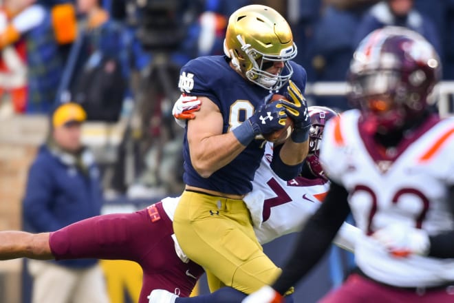 Former Notre Dame tight end and Chicago Bears draft choice Cole Kmet