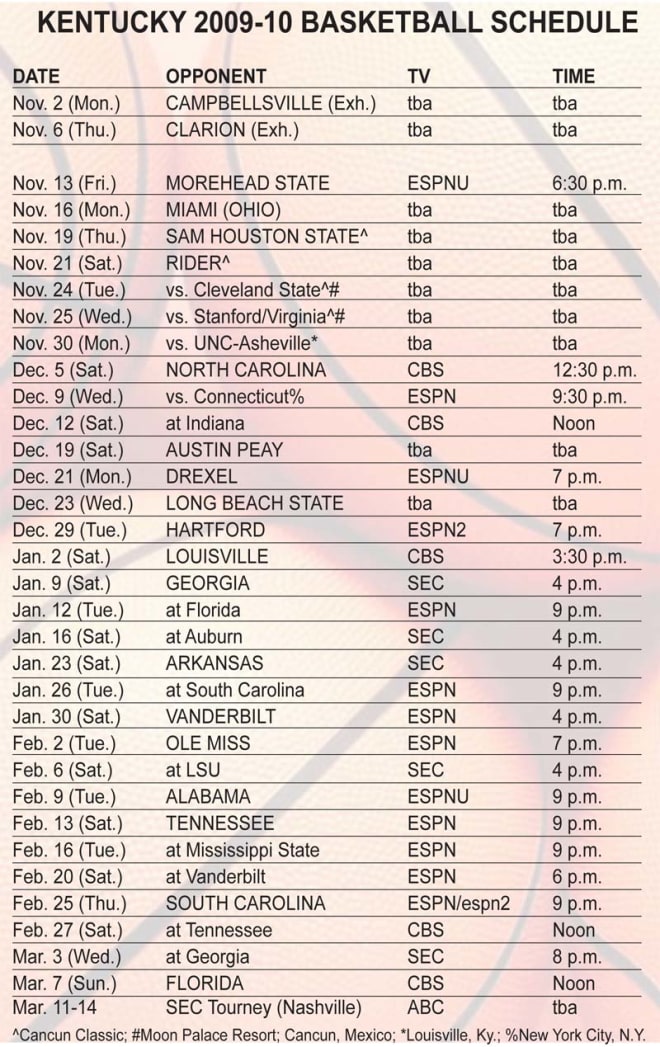 Uk deals schedule basketball