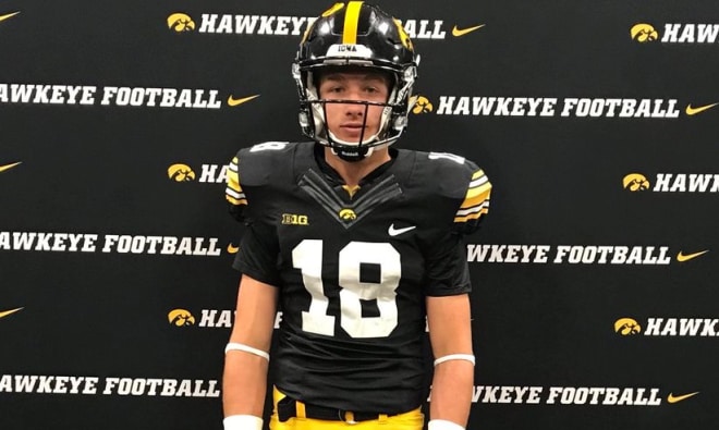 Class of 2021 wide receiver Dino Kaliakmanis attended the Hawkeye Tailgater on Sunday.