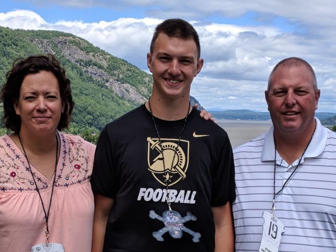 Tight-end Simon Dellinger is joined by his parents during his official visit to Army West Point