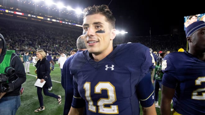 Former Notre Dame and current New Orleans Saints quarterback Ian Book