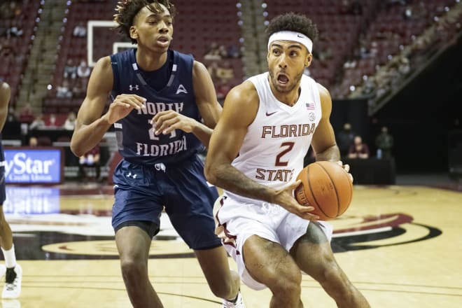 FSU guard Anthony Polite looks to drive Wednesday night against North Florida.