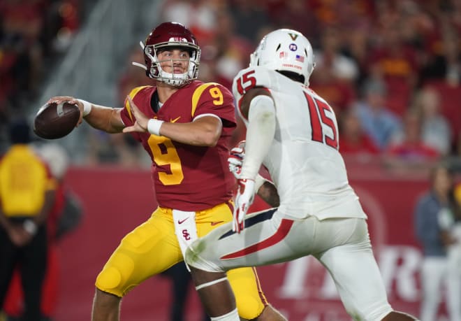 True freshman quarterback Kedon Slovis is getting first-team reps this week as he takes over the starting role from injured sophomore JT Daniels.