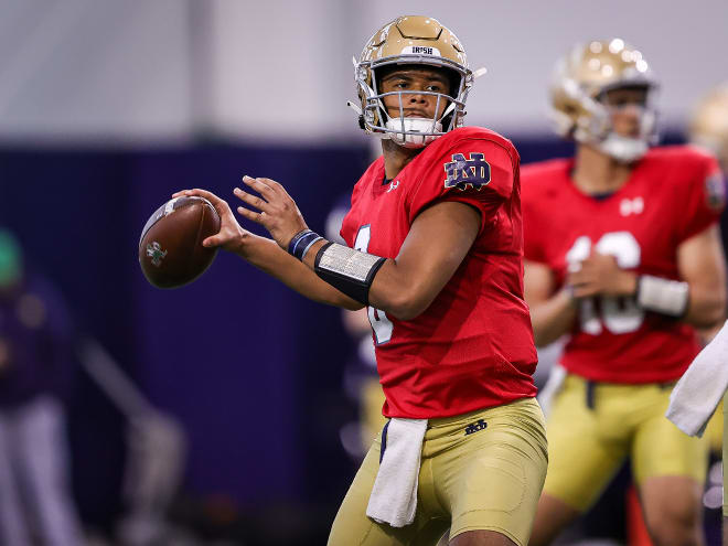 Notre Dame freshman quarterback Kenny Minchey has a lot of confidence in his ball placement on throws.