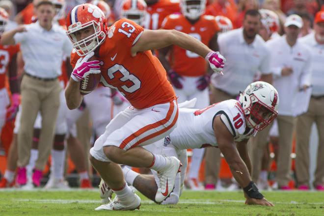 Clemson wide receiver Hunter Renfrow runs an official 4.59 40-yard dash at  2019 combine