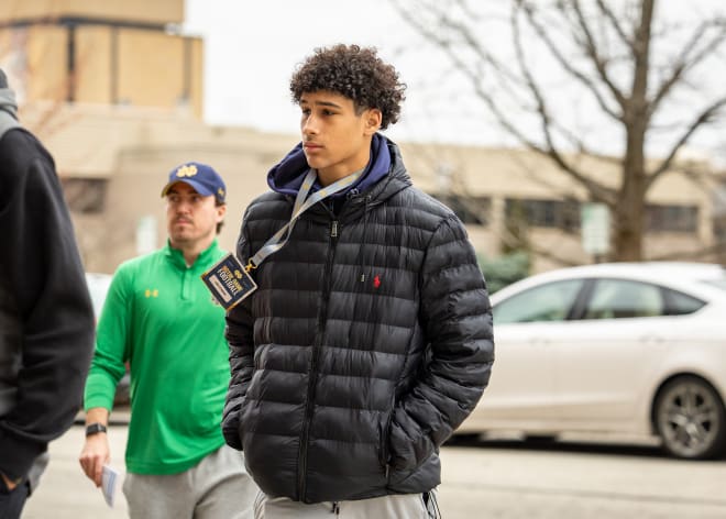 Notre Dame football hosted Joey O'Brien, pictured above, on an unofficial visit last week. O'Brien is a cornerback in the 2026 recruiting class and wants to continue building a relationship with the Irish moving forward.