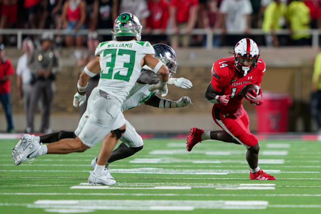 White (14) has 12 catches for 125 yards this season for Tech