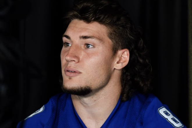 Tulsa LB Coleton Smith during media day earlier this month.