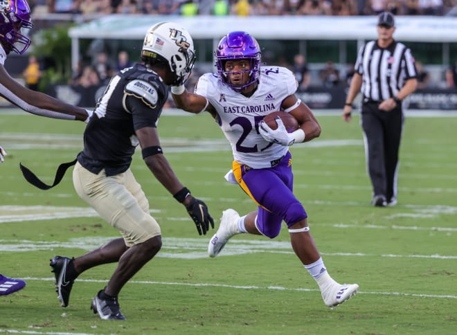  Running room proved to be hard to find for ECU running back Keaton Mitchell against UCF Saturday night in Orlando.