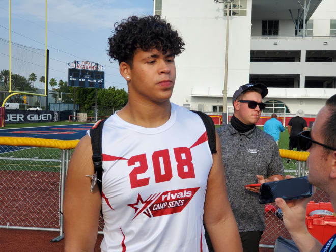 Five-star offensive tackle Julian Armella put on a show in Miami on Sunday.