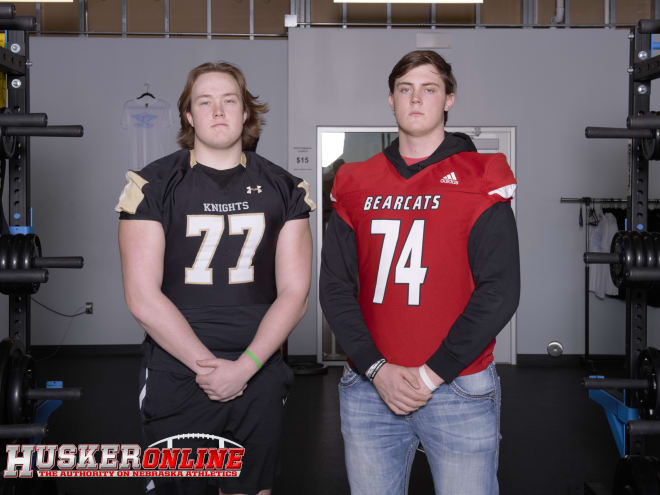 Lincoln Southeast lineman commit Gunnar Gottula and Scottsbluff's Brock Knutson.