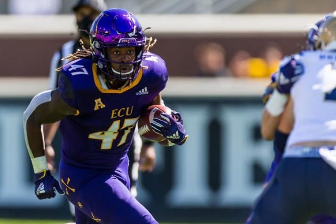 East Carolina running back Rahjai Harris makes this year's Doak Walker Award watch list.(ECU Photo)