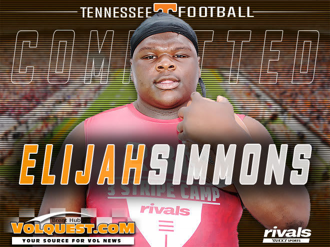 Tennessee added another in-state prospect to the class of 2019 in defensive tackle Elijah Simmons. 