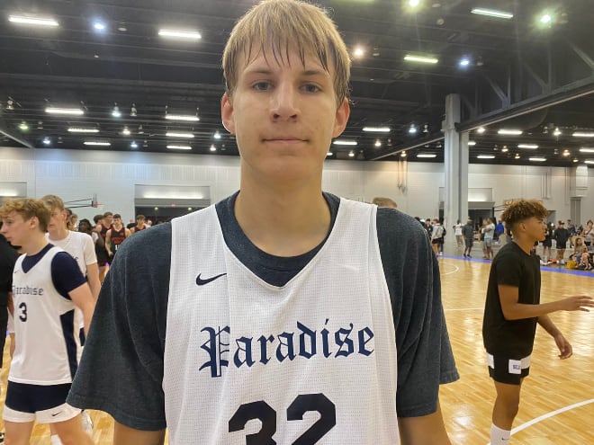 Jason Jakstys, a 2024 Illinois prep is a 6'10 forward who can light it up from deep. 