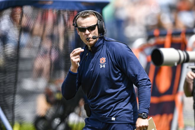 Bryan Harsin during A-Day.