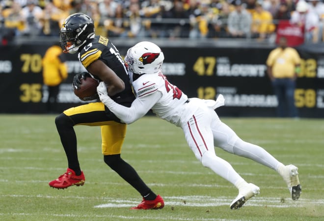Making four receptions for 86 yards, the Steelers' George Pickens had his best receiving performance yesterday in six weeks (USA TODAY Sports).
