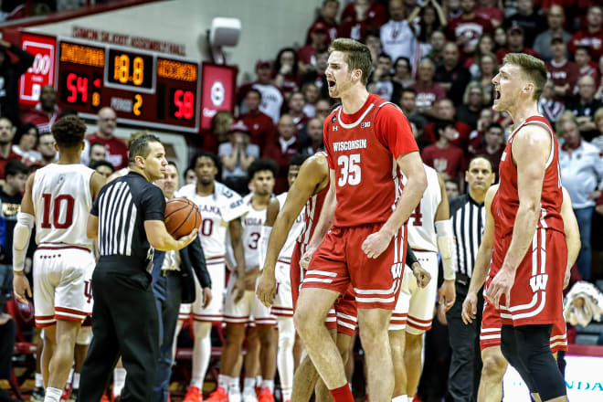 Wisconsin junior Nate Reuvers led the team in scoring the last two games, including the Badgers' victory at Indiana that clinch a share of the Big Ten title.