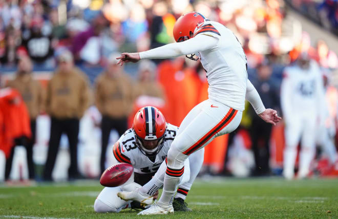 Dustin Hopkins has made 28 of 31 field-goal attempts for the Browns in 2023.