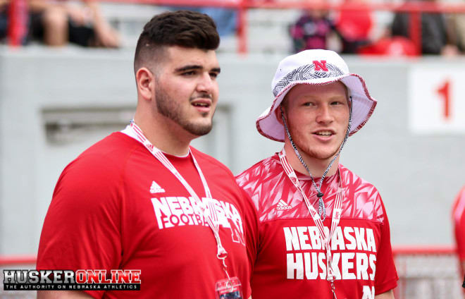 2018 OL Chris Bleich and Huskers TE commit Cameron Jurgens.