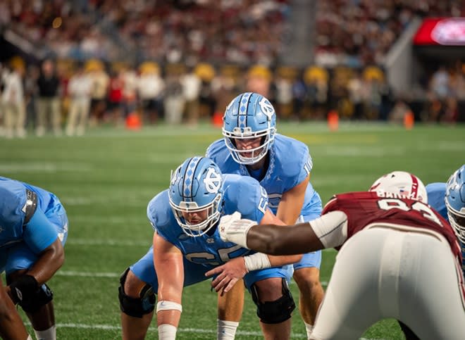 UNC center Corey Gaynor doesn't just snap the ball to Drake Maye, they've becme close friends, too.